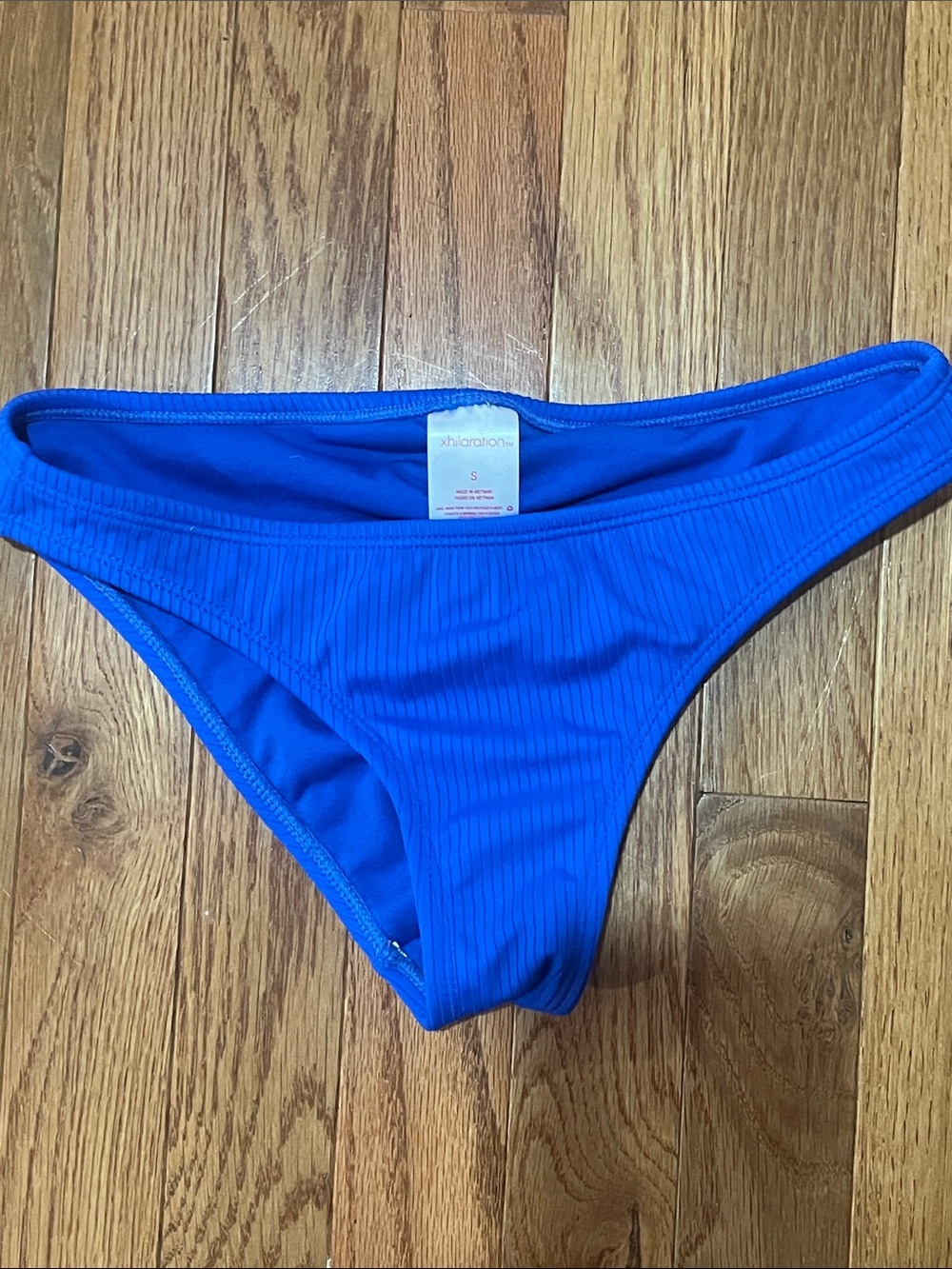Shade & Shore Royal Blue Ribbed Bikini Bottom - Small JM